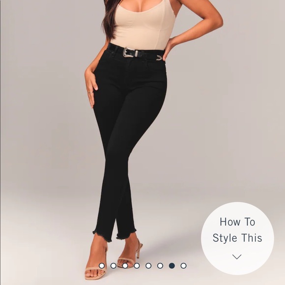 Abercrombie jeans with frayed ends in black - Picture 1 of 4